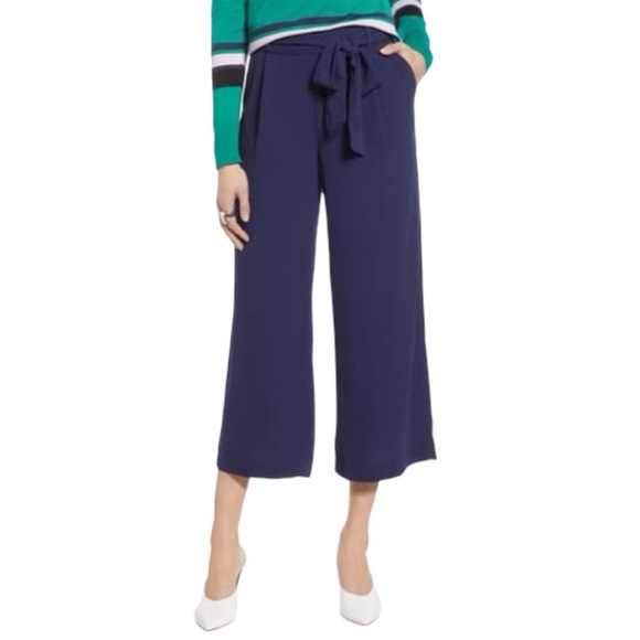 Halogen Pants - Nordstrom Halogen Navy Blue Cropped Tie Pants